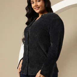 Sztori Plus Size Fuzzy Cardigan image 5