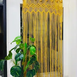 Handmade Boho Macrame Door Curtain | Wall Hanging Room Divider | 40x80 Inch Curtain Fabric-image-51