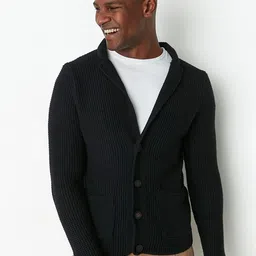 Trendyol Men Black Tailored Jacket with Embroidered image 5