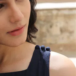 OKHAI Navy Blue Embroidered Mirror Work Cotton Jumpsuit image 5