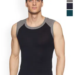 Sporto by Macho Pack Of 4 Cotton Colourblocked Gym Vest-picture-24