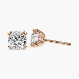 VALANOVA 18Kt Lab Grown Rose Gold Diamond Studded Earrings-1.51 gm image 2