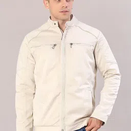 V-Mart Men Stand Collar Solid Bomber Jacket-picture-38