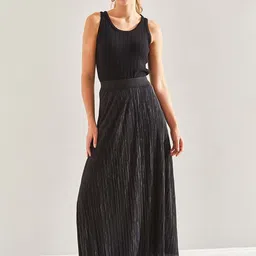 BIANCO LUCCI Striped Flared Maxi Skirts image 4