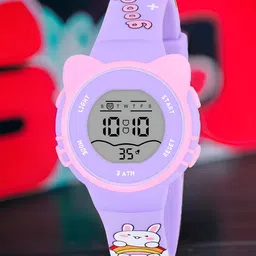 EWWE Kids Round Dial & Straps Digital Multi Function Watch 2206-Cat-Purple-image-61
