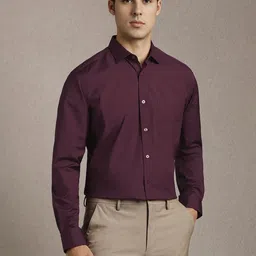 Louis Philippe Spread Collar Pure Cotton Formal Shirt-picture-15