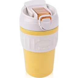 Baskety Yellow & White Solid Stainless Steel Matte Set of Cups and Mugs-picture-0