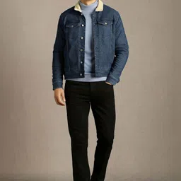 Louis Philippe Jeans Men Washed Open Front Jacket image 4