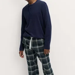 Marks & Spencer Pure Cotton Checked Loungewear Bottoms-picture-14