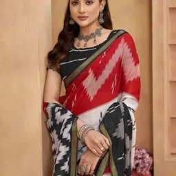 all about you Geometric Woven Design Saree With Unstiched Blouse image 3