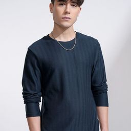 HIGHLANDER Men Self Design Round Neck Cotton Relaxed Fit T-shirt-picture-47