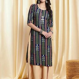 Ethnic basket Women Blue Kurtas-picture-21