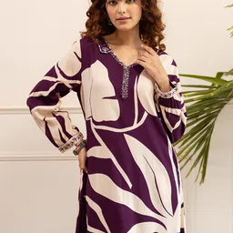 KALINI Women Floral Printed Regular Sequinned Kurta with Palazzos image 5