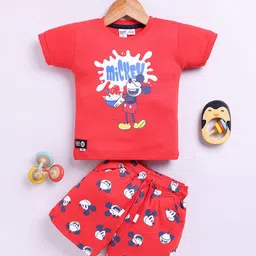 Annie Boys Mickey Mouse Printed Short Sleeves Pure Cotton T-shirt With Shorts-picture-16