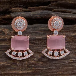 Kushal's Fashion Jewellery Rose Gold Plated Cubic Zirconia Drop Earrings-picture-28