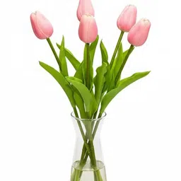 paperi 5 Pcs Pink & Green 5 Pcs Tulip Artificial Flowers-picture-55