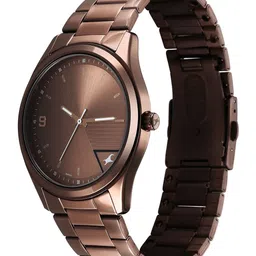 Fastrack Men Brass Dial & Bracelet Style Straps Analogue Watch 3317QM02 image 2