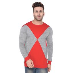 BEYOU FASHION Colourblocked Round Neck Long Sleeves Slim Fit Casual Tshirt-picture-27