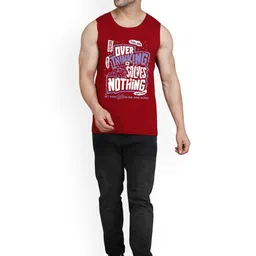 SLOWLORIS Pack Of 2 Printed Sleeveless Cotton Gym Vests image 5