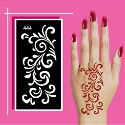 VOORKOMS Beginner-Friendly Mehndi Stencil Design Sheets for Everyone Kids & Adults-picture-37