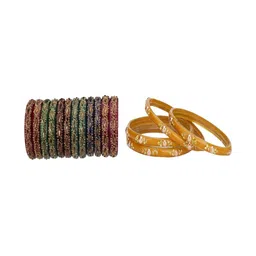 SOMIL Set Of 16 Stone-Studded Bangles-picture-16