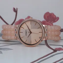 VIRAKTI Women Brass Embellished Dial & Wrap Around Straps Analogue Watch M-02-CREAM image 5