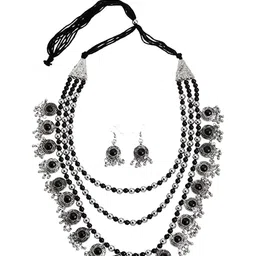 Sangria Stone Studded Beaded Jewellery Set image 3