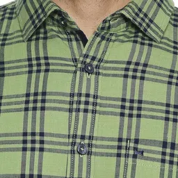 Basics Men Relaxed Fit Spread Collar Tartan Checked Cotton Casual Shirt image 2