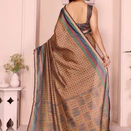 AWRIYA Polka Dot Zari Chanderi Saree image 5