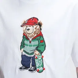 HIGHLANDER Men Self Design Round Neck Cotton Oversized T-shirt image 4