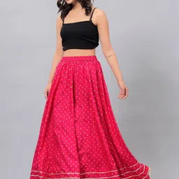 Maquien Printed Maxi Flared Skirts image 5