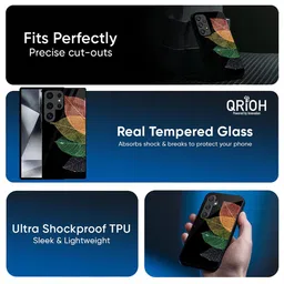 QRIOH Unisex Samsung Galaxy F16 5G Tropical Colorful Leaves Shockproof Glass Back Case image 3