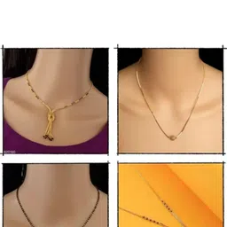 NINAMAAYRA Gold-Plated Brass Artificial Stones & Beads Mangalsutra-picture-31
