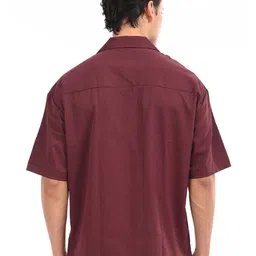 Estilocus Men Standard Oversized Fit Textured Cuban Collar Cotton Casual Shirt image 2