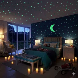 kesar desgins 20 cm galaxy night glowing Star Glow in the Dark Sticker-picture-21