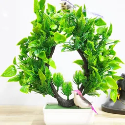 Dekorly Green Plastic Artificial Flowers & Plants With Pot image 1