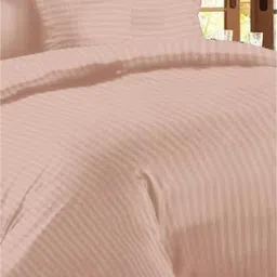 Myntra Elegant Homes Peach-Coloured Striped 350 TC Bedsheet with 2 Pillow Covers image 3