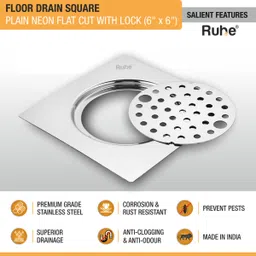 ruhe Floor Stainless Steel Push Down Strainer image 2