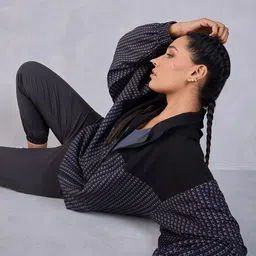 KICA Typography Printed Mock Collar Dry Fit Lightweight Bomber Jacket image 2