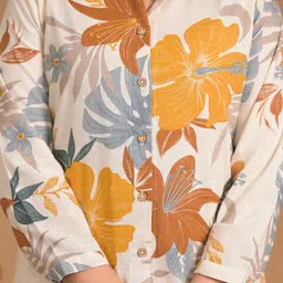 saanwri Women Floral Print Pure Cotton A-line Kurta image 5