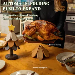 serplex Wooden Tree Shape Coaster Set NA Trivet image 4