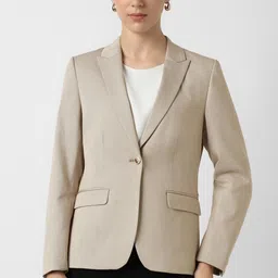 van heusen Women Solid Single Breasted Formal Blazer-picture-29