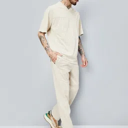 max Men Solid Beige Track Pants image 5