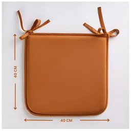 SKANDA FAB Set Of 6 Cinnamon Brown Pure Cotton Foam Chair Pad image 3