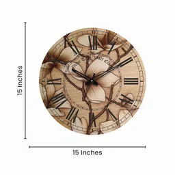 olive tree Flowers 15 Inches Classic Wooden Clock image 3