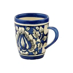 Freakway White & Blue 2 Pcs Handcrafted Printed Ceramic Glossy Cups and Mugs 250 ml image 3