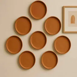 the handicraftian (Set Of 8 )Terracotta Wallplate 8 Inches image 5