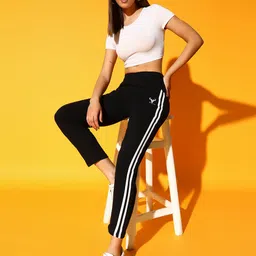 clothina Pack of 2 Women Striped Multicolor Track Pants image 4