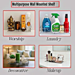 glocy Premium Bathroom Wall Shelf | Stainless Steel Multipurpose Rack (pack of 1) Stainless Steel Wall Shelf image 5