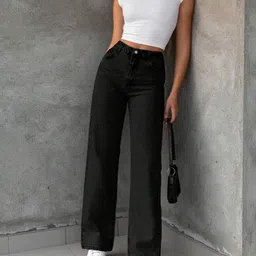 dwarkeshfashion Women Regular High Rise Black Jeans image 3